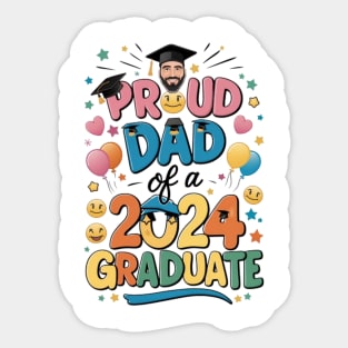 Proud Dad of a 2024 Graduate Senior Class Graduation Shirts for Family Party Sticker